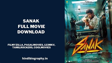 Sanak Hope Under Siege is a 2021 Indian Hindi-language action-thriller film directed by Kanishk Varma and produced by Zee Studios and Sunshine Pictures. . Sanak full movie download filmymeet